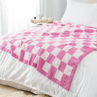 Carriediosa Ultra Puha Kockás Takaró 50x60 Mikrofibra Preppy Minta - 50" x 60", Plaid - Hot Pink 3