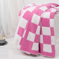 Carriediosa Ultra Puha Kockás Takaró 50x60 Mikrofibra Preppy Minta - 50" x 60", Plaid - Hot Pink 5