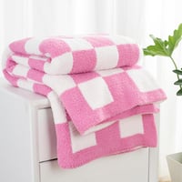 Carriediosa Ultra Puha Kockás Takaró 50x60 Mikrofibra Preppy Minta - 50" x 60", Plaid - Hot Pink 1