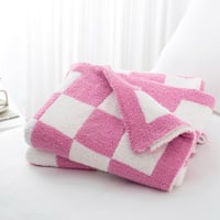 Carriediosa Ultra Puha Kockás Takaró 50x60 Mikrofibra Preppy Minta - 50" x 60", Plaid - Hot Pink 2