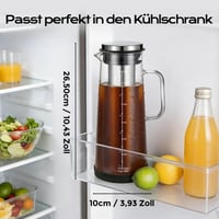 carrottimes Cold Brew kávovar 1,4 l s nerezovým filtrom, rukoväťou, protišmykovou základňou, čistiacou kefkou a dlhou miešacou lyžičkou 8