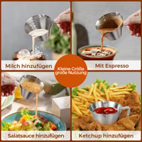carrottimes Nerezová odmerka na espresso s dvojitou výlevkou a stupnicou, s rukoväťou, čierna, 100 ml 7