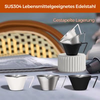 carrottimes Nerezová odmerka na espresso s dvojitou výlevkou a stupnicou, s rukoväťou, čierna, 100 ml 4