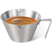 Nerezová odmerka na espresso carrot-times, 100 ml, s dvojitou výlevkou, stupnicou a rúčkou, nerezová oceľ 304 1