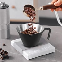 carrottimes Nerezová odmerka na espresso s dvojitou výlevkou a stupnicou, s rukoväťou, čierna, 100 ml 5