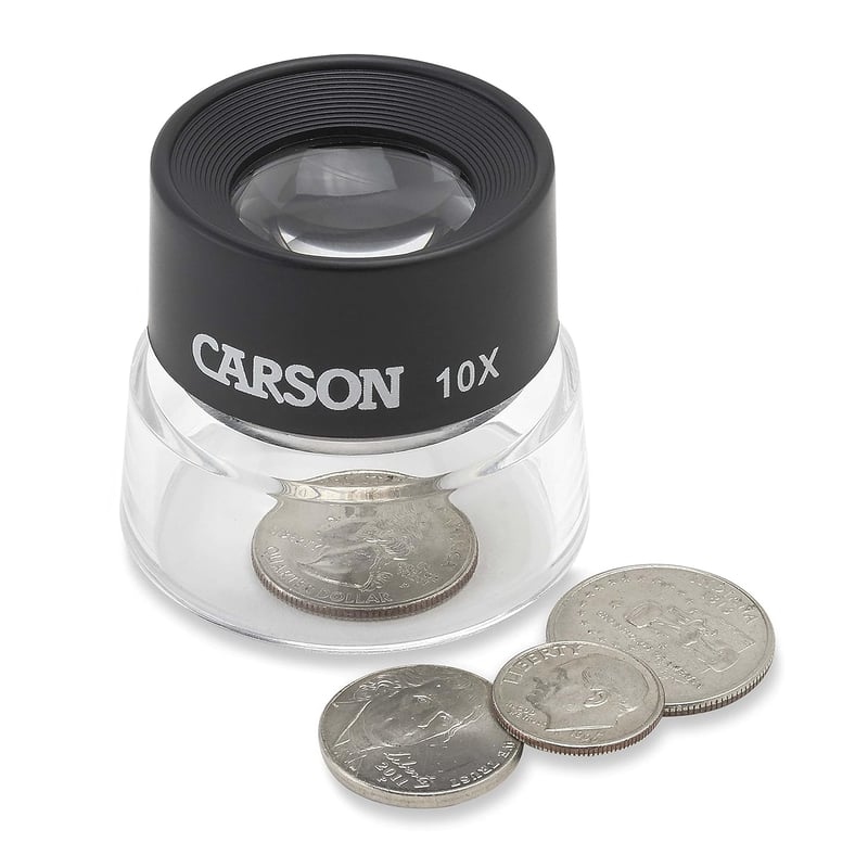 Carson 10x nagyítós lupa állvánnyal - precíziós nagyítás