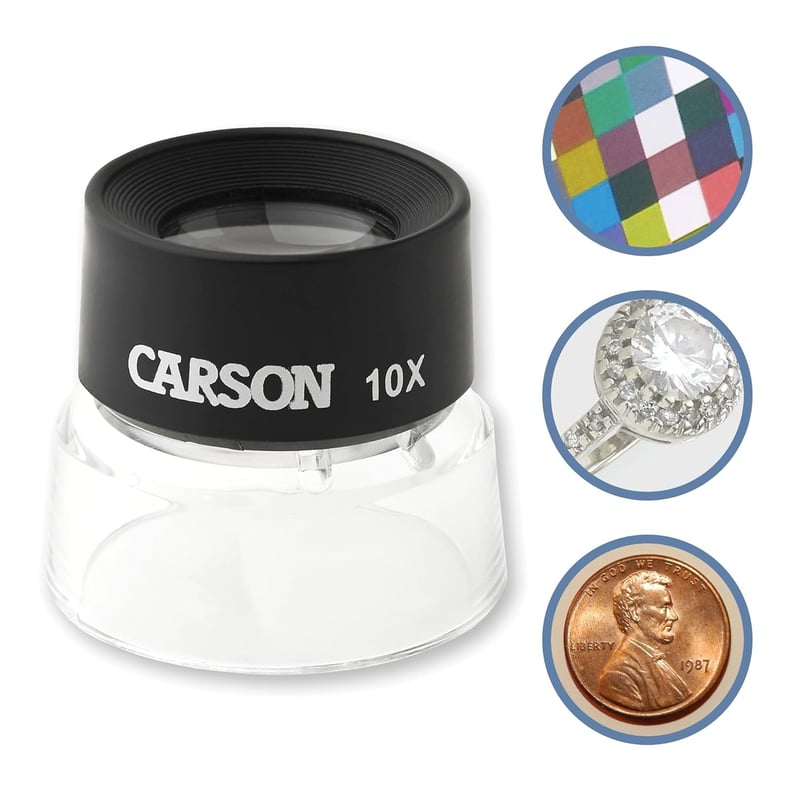 Carson 10x nagyítós lupa állvánnyal - precíziós nagyítás