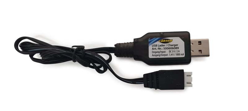 Carson 500606089 USB töltőkábel 7,4 V / 1000 mAh Li-Ion XHP csatlakozóval - fekete