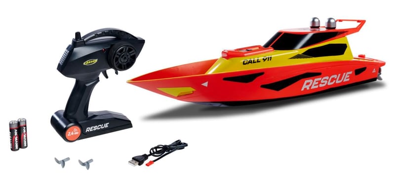 RC čln na diaľkové ovládanie Carson RC Rescue 2.4G 500108058 RTR pre deti aj dospelých, s diaľkovým ovládaním, červený