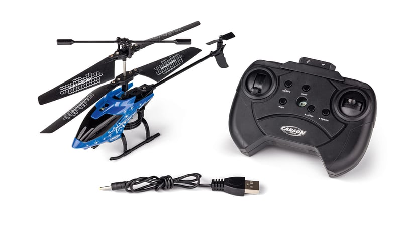 Carson Starter Tyrann 230 IR 2Ch RTF Cyan távirányítós helikopter kezdőknek, RC heli, Night Blue