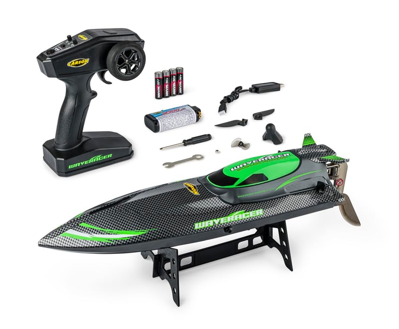 RC čln Carson Waveracer Brushless 2.4GHz RTR – diaľkovo ovládaný čln pre deti aj dospelých, vrátane diaľkového ovládania