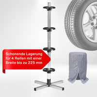 Stojan na pneumatiky Cartrend 7730056 s ochranným krytom, na uskladnenie 4 pneumatík, do šírky pneumatiky max. 225 mm 3