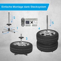 Stojan na pneumatiky Cartrend 7730056 s ochranným krytom, na uskladnenie 4 pneumatík, do šírky pneumatiky max. 225 mm 4
