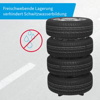 Stojan na pneumatiky Cartrend 7730056 s ochranným krytom, na uskladnenie 4 pneumatík, do šírky pneumatiky max. 225 mm 10