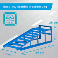 cartrend Sada nájazdových rámp pre autá, výška zdvihu 225 mm, s ochranou proti prejazdu, 2 ks 7