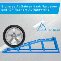 cartrend Sada nájazdových rámp pre autá, výška zdvihu 225 mm, s ochranou proti prejazdu, 2 ks 6