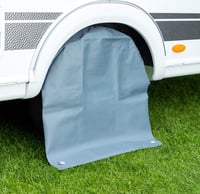 Ochranný kryt na pneumatiky Cartrend Caravan, veľkosť XL, pre 15-17 palcové pneumatiky, vodoodolný sivý kryt pre karavany 1