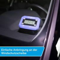 Digitálne parkovacie hodiny cartrend s elektronickým zobrazením času parkovania, schválením KBA, automatickým nastavením času príchodu, vrátane batérie a lepiacich podložiek 3M 5