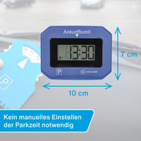 Digitálne parkovacie hodiny cartrend s elektronickým zobrazením času parkovania, schválením KBA, automatickým nastavením času príchodu, vrátane batérie a lepiacich podložiek 3M 8