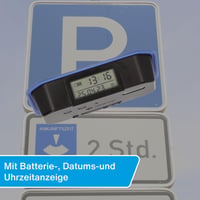 Digitálne parkovacie hodiny cartrend s elektronickým zobrazením času parkovania, schválením KBA, automatickým nastavením času príchodu, vrátane batérie a lepiacich podložiek 3M 6