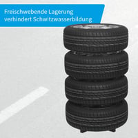 cartrend stojan na pneumatiky pre uskladnenie 4 kolies s diskami, zásuvný systém, max. šírka pneumatík 225 mm, garážový úložný stojan 8
