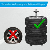 cartrend stojan na pneumatiky pre uskladnenie 4 kolies s diskami, zásuvný systém, max. šírka pneumatík 225 mm, garážový úložný stojan 9