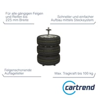 cartrend stojan na pneumatiky pre uskladnenie 4 kolies s diskami, zásuvný systém, max. šírka pneumatík 225 mm, garážový úložný stojan 2
