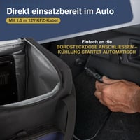Chladiaca taška cartrend 16 l, s 12V napájacím káblom do auta 1,5 m, nastaviteľným ramenným popruhom, 3 vreckami a zipsom, ľahko čistiteľným vnútorným priestorom 4