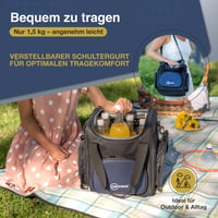 Chladiaca taška cartrend 16 l, s 12V napájacím káblom do auta 1,5 m, nastaviteľným ramenným popruhom, 3 vreckami a zipsom, ľahko čistiteľným vnútorným priestorom 6