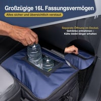 Geantă frigorifică cartrend 30 L, cu cablu de alimentare auto 12V, curea de umăr reglabilă, buzunar frontal mare cu fermoar și 2 buzunare laterale din plasă 3