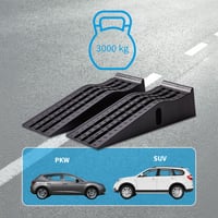 Sada nájazdových rámp Cartrend pre osobné autá, nosnosť 3 tony, výška zdvihu 235 mm, plastové rampy s ochranou proti prejazdu, 2 ks 4