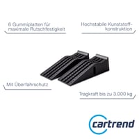 Sada nájazdových rámp Cartrend pre osobné autá, nosnosť 3 tony, výška zdvihu 235 mm, plastové rampy s ochranou proti prejazdu, 2 ks 7
