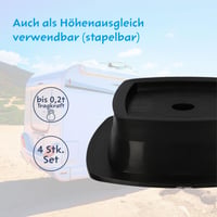 Cartrend podložky pod podpery karavanu, 4 ks, farba dub, stohovateľná sada podložiek 4