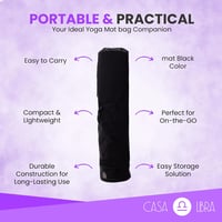 CASA LIBRA Jógaszőnyeg Táska 79x19cm Nylon Zsebekkel és Vállpánttal 4