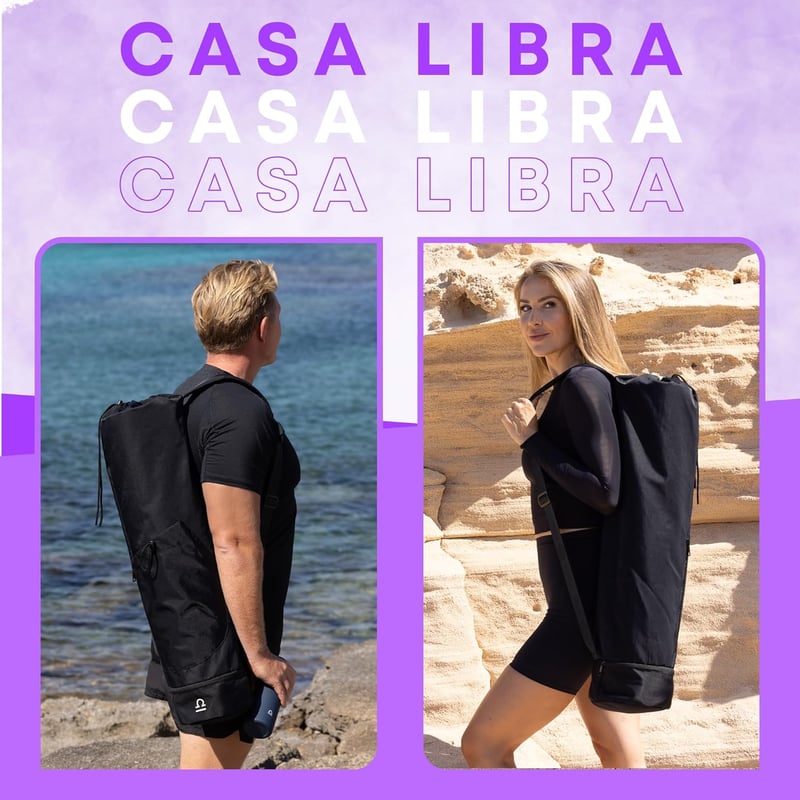 CASA LIBRA Jógaszőnyeg Táska 79x19cm Nylon Zsebekkel és Vállpánttal