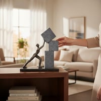 Dekoratívna socha Casablanca Stacking Figura – polyresínový dekoračný predmet v bronzovo-sivej farbe, 30,5 cm – dekorácia do obývačky a kancelárie 4