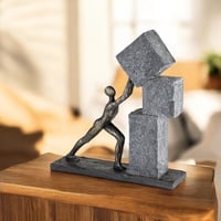 Dekoratívna socha Casablanca Stacking Figura – polyresínový dekoračný predmet v bronzovo-sivej farbe, 30,5 cm – dekorácia do obývačky a kancelárie 2