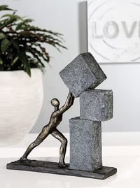 Dekoratívna socha Casablanca Stacking Figura – polyresínový dekoračný predmet v bronzovo-sivej farbe, 30,5 cm – dekorácia do obývačky a kancelárie 10