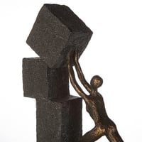 Dekoratívna socha Casablanca Stacking Figura – polyresínový dekoračný predmet v bronzovo-sivej farbe, 30,5 cm – dekorácia do obývačky a kancelárie 7