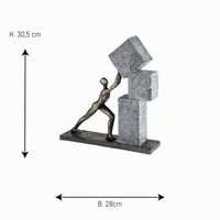 Dekoratívna socha Casablanca Stacking Figura – polyresínový dekoračný predmet v bronzovo-sivej farbe, 30,5 cm – dekorácia do obývačky a kancelárie 3