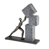 Dekoratívna socha Casablanca Stacking Figura – polyresínový dekoračný predmet v bronzovo-sivej farbe, 30,5 cm – dekorácia do obývačky a kancelárie 1