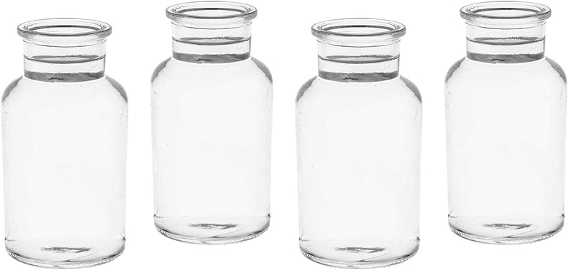 casavetro 10 db Fehér Kerek Üveg Váza 300 ml Dekoratív Üvegedény Szett