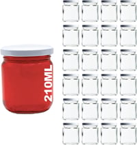 casavetro 24 darab üveg tárolóedény fehér tetővel 210ml méhesüveg konzervtartó 1