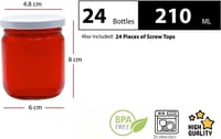 casavetro 24 darab üveg tárolóedény fehér tetővel 210ml méhesüveg konzervtartó 2