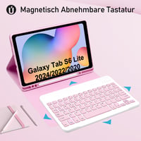 Futrola s tipkovnicom za Samsung Galaxy Tab S6 Lite 2024/2022/2020 (P610/P613/P615/P619/P620/P5625) 10.4-inčni tablet, s držačem za olovku, njemački raspored tipki, ružičasta 4