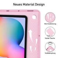 Futrola s tipkovnicom za Samsung Galaxy Tab S6 Lite 2024/2022/2020 (P610/P613/P615/P619/P620/P5625) 10.4-inčni tablet, s držačem za olovku, njemački raspored tipki, ružičasta 9