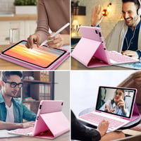 Futrola s tipkovnicom za Samsung Galaxy Tab S6 Lite 2024/2022/2020 (P610/P613/P615/P619/P620/P5625) 10.4-inčni tablet, s držačem za olovku, njemački raspored tipki, ružičasta 6