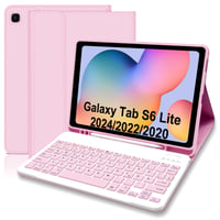 Futrola s tipkovnicom za Samsung Galaxy Tab S6 Lite 2024/2022/2020 (P610/P613/P615/P619/P620/P5625) 10.4-inčni tablet, s držačem za olovku, njemački raspored tipki, ružičasta 1