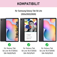 Futrola s tipkovnicom za Samsung Galaxy Tab S6 Lite 2024/2022/2020 (P610/P613/P615/P619/P620/P5625) 10.4-inčni tablet, s držačem za olovku, njemački raspored tipki, ružičasta 3