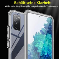 Casecool Samsung Galaxy S20 FE 360-stupňový priehľadný kryt, tenká celotelová ochrana, odolný proti poškriabaniu, tvrdý PC zadný kryt a mäkký TPU predný kryt, 6,5 palca 6